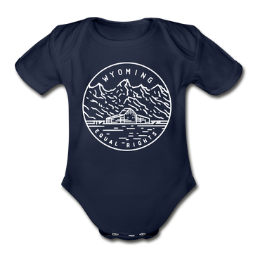 Wyoming Baby Bodysuit - Organic State Design Wyoming Baby Bodysuit - dark navy