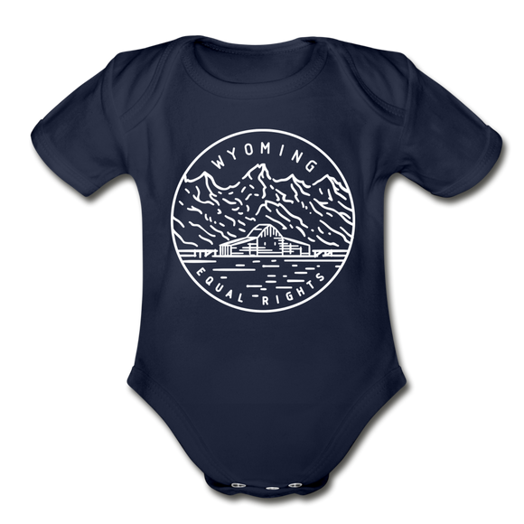 Wyoming Baby Bodysuit - Organic State Design Wyoming Baby Bodysuit - dark navy