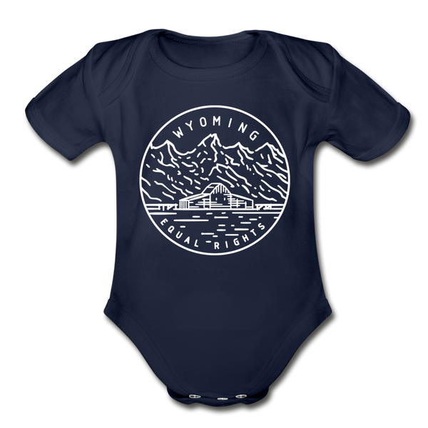 Wyoming Baby Bodysuit - Organic State Design Wyoming Baby Bodysuit - dark navy