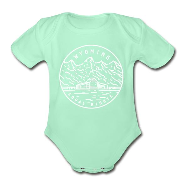 Wyoming Baby Bodysuit - Organic State Design Wyoming Baby Bodysuit - light mint