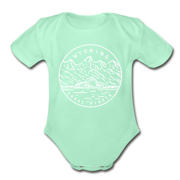Wyoming Baby Bodysuit - Organic State Design Wyoming Baby Bodysuit - light mint