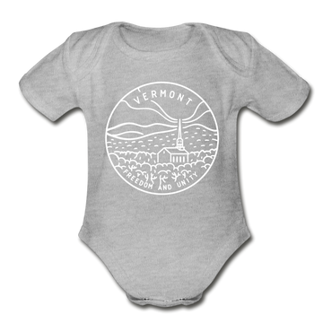 Vermont Baby Bodysuit - Organic State Design Vermont Baby Bodysuit - heather gray