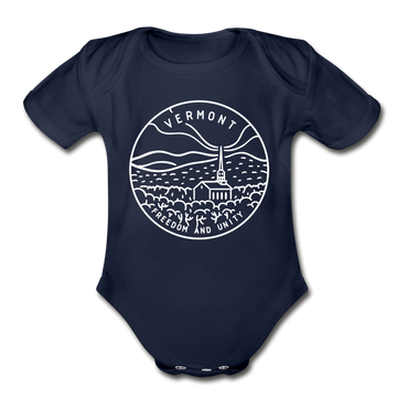 Vermont Baby Bodysuit - Organic State Design Vermont Baby Bodysuit - dark navy