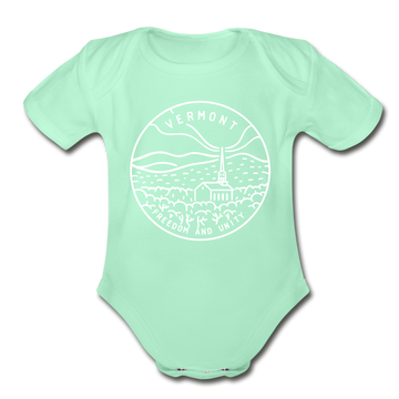 Vermont Baby Bodysuit - Organic State Design Vermont Baby Bodysuit - light mint