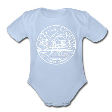 Virginia Baby Bodysuit - Organic State Design Virginia Baby Bodysuit - sky