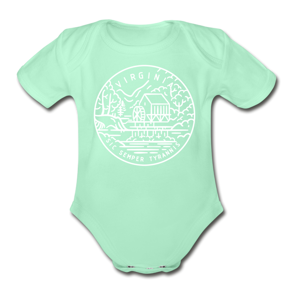 Virginia Baby Bodysuit - Organic State Design Virginia Baby Bodysuit - light mint