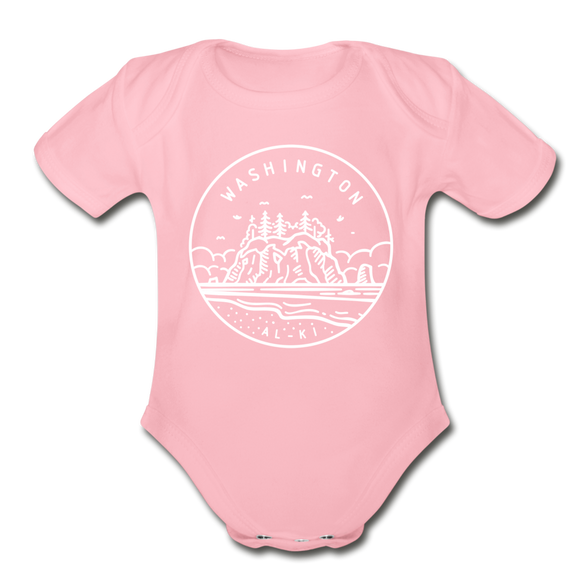 Washington Baby Bodysuit - Organic State Design Washington Baby Bodysuit - light pink
