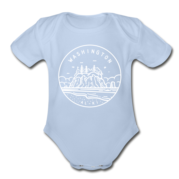 Washington Baby Bodysuit - Organic State Design Washington Baby Bodysuit - sky