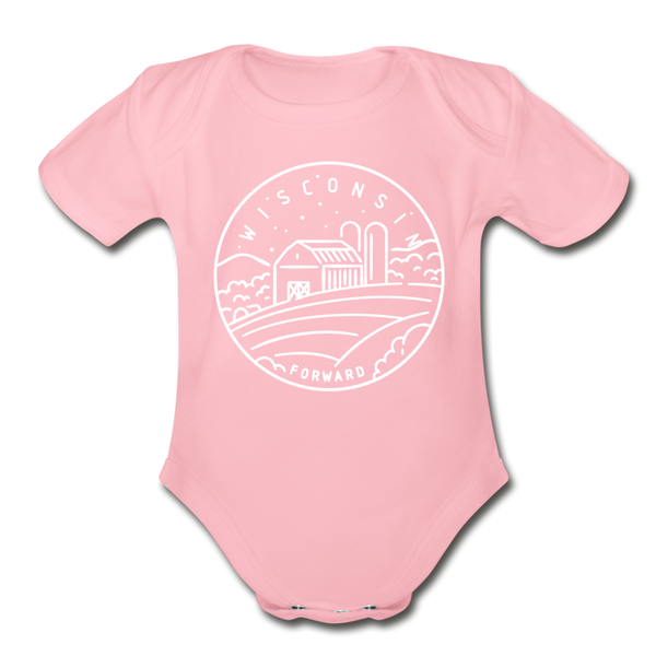Wisconsin Baby Bodysuit - Organic State Design Wisconsin Baby Bodysuit - light pink