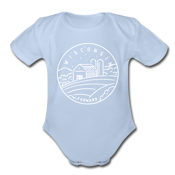 Wisconsin Baby Bodysuit - Organic State Design Wisconsin Baby Bodysuit - sky