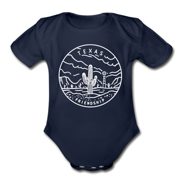 Texas Baby Bodysuit - Organic State Design Texas Baby Bodysuit - dark navy