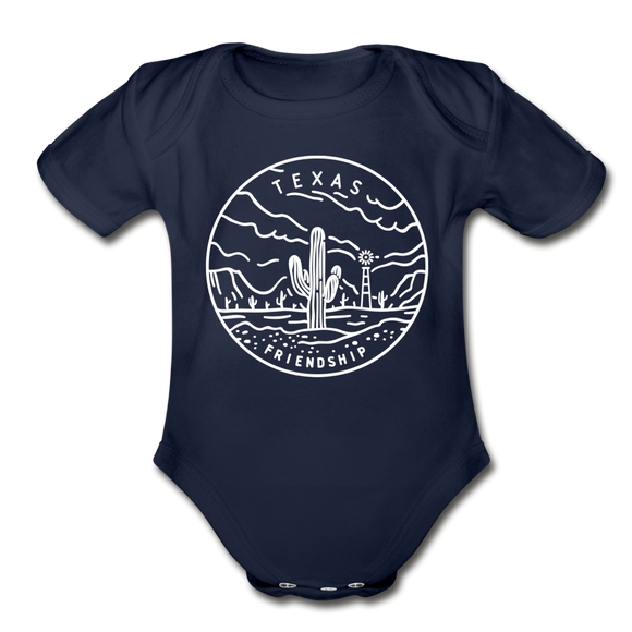 Texas Baby Bodysuit - Organic State Design Texas Baby Bodysuit - dark navy