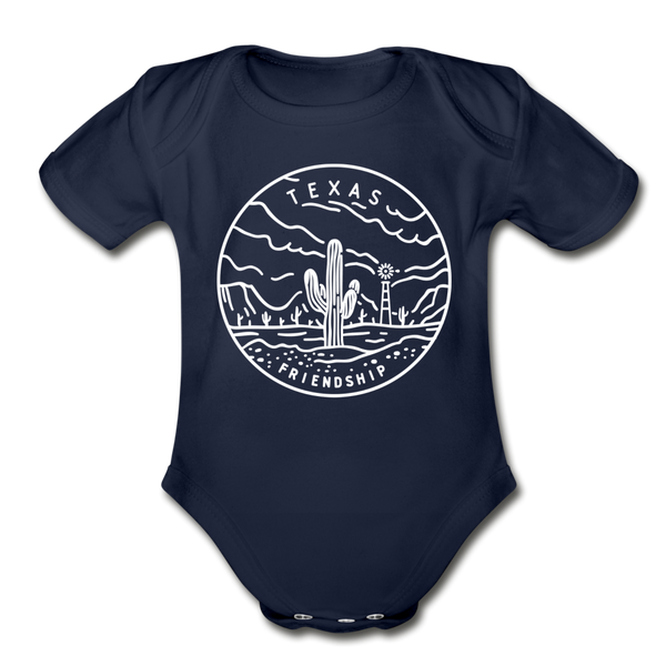 Texas Baby Bodysuit - Organic State Design Texas Baby Bodysuit - dark navy