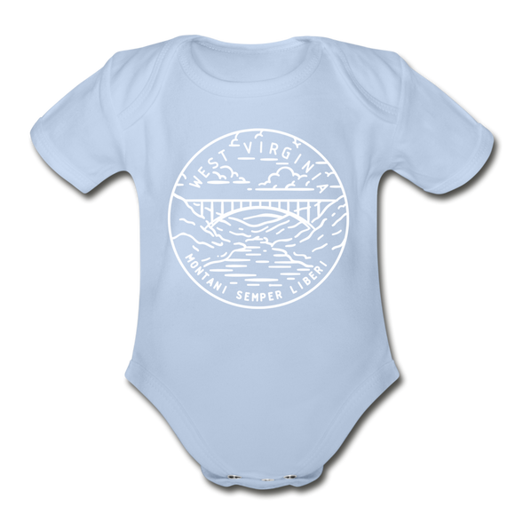 West Virginia Baby Bodysuit - Organic State Design West Virginia Baby Bodysuit - sky