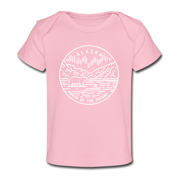 Alaska Baby T-Shirt - Organic State Design Alaska Infant T-Shirt - light pink