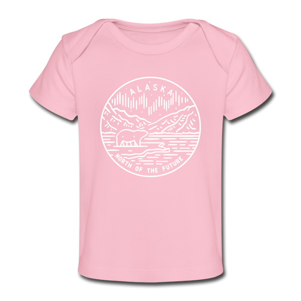 Alaska Baby T-Shirt - Organic State Design Alaska Infant T-Shirt - light pink