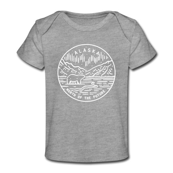 Alaska Baby T-Shirt - Organic State Design Alaska Infant T-Shirt - heather gray