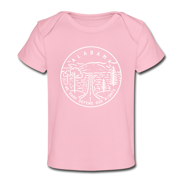 Alabama Baby T-Shirt - Organic State Design Alabama Infant T-Shirt - light pink