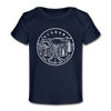 Alabama Baby T-Shirt - Organic State Design Alabama Infant T-Shirt - dark navy