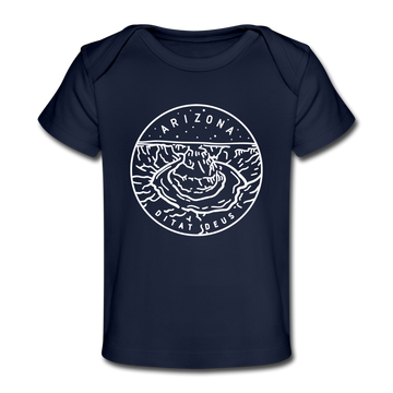 Arizona Baby T-Shirt - Organic State Design Arizona Infant T-Shirt - dark navy