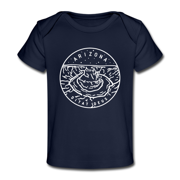 Arizona Baby T-Shirt - Organic State Design Arizona Infant T-Shirt - dark navy