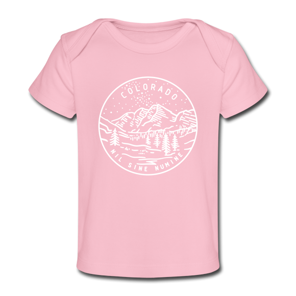 Colorado Baby T-Shirt - Organic State Design Colorado Infant T-Shirt - light pink