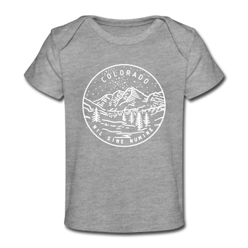 Colorado Baby T-Shirt - Organic State Design Colorado Infant T-Shirt - heather gray