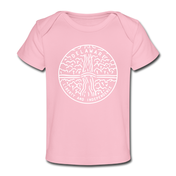 Delaware Baby T-Shirt - Organic State Design Delaware Infant T-Shirt - light pink
