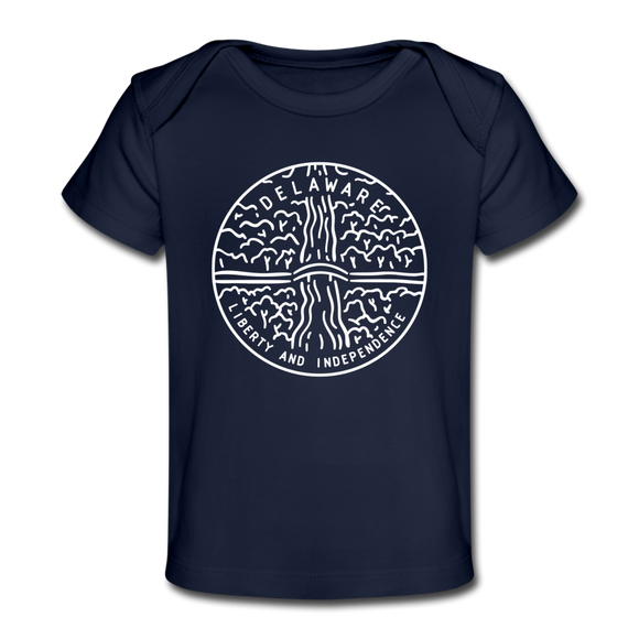 Delaware Baby T-Shirt - Organic State Design Delaware Infant T-Shirt - dark navy