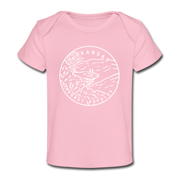 Arkansas Baby T-Shirt - Organic State Design Arkansas Infant T-Shirt - light pink