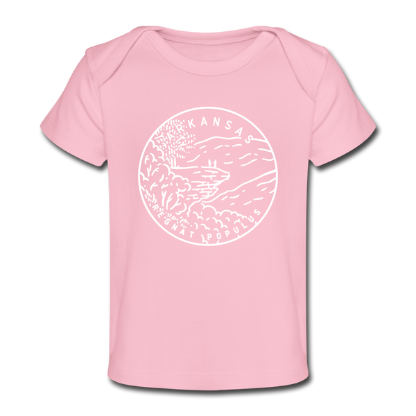 Arkansas Baby T-Shirt - Organic State Design Arkansas Infant T-Shirt - light pink