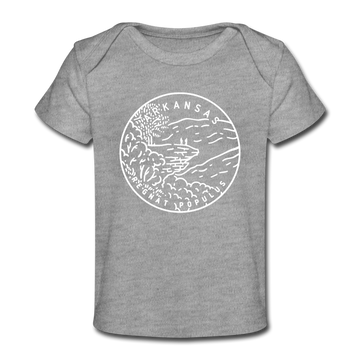 Arkansas Baby T-Shirt - Organic State Design Arkansas Infant T-Shirt - heather gray