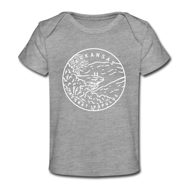 Arkansas Baby T-Shirt - Organic State Design Arkansas Infant T-Shirt - heather gray