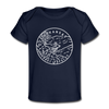 Arkansas Baby T-Shirt - Organic State Design Arkansas Infant T-Shirt - dark navy