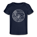 Arkansas Baby T-Shirt - Organic State Design Arkansas Infant T-Shirt - dark navy
