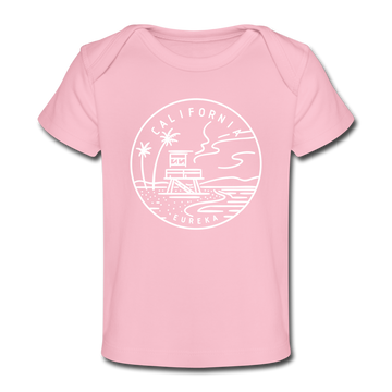 California Baby T-Shirt - Organic State Design California Infant T-Shirt - light pink