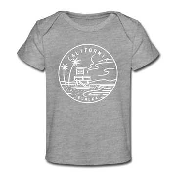 California Baby T-Shirt - Organic State Design California Infant T-Shirt - heather gray