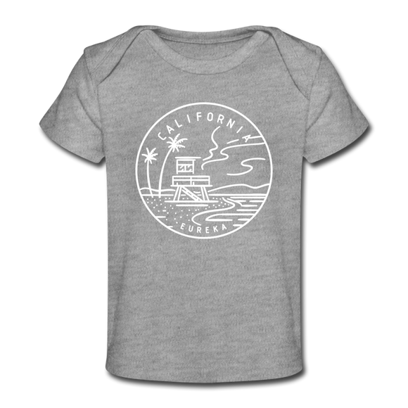 California Baby T-Shirt - Organic State Design California Infant T-Shirt - heather gray