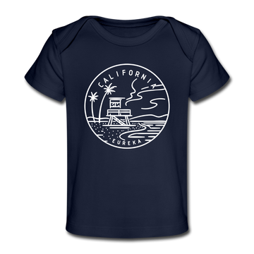 California Baby T-Shirt - Organic State Design California Infant T-Shirt - dark navy
