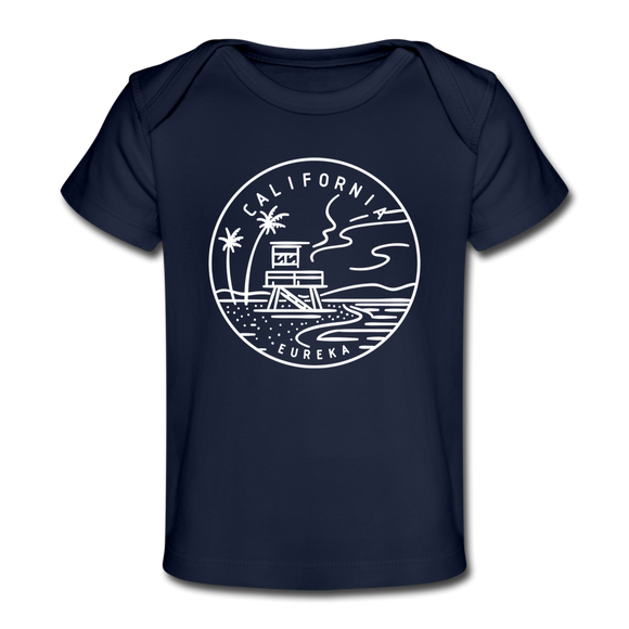 California Baby T-Shirt - Organic State Design California Infant T-Shirt - dark navy
