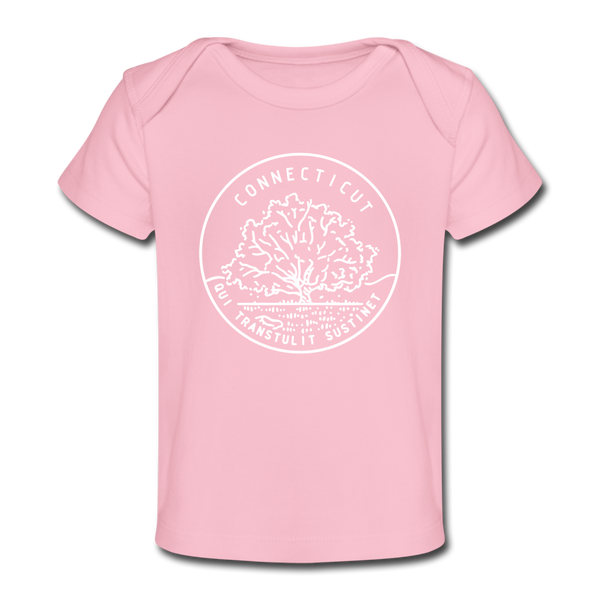 Connecticut Baby T-Shirt - Organic State Design Connecticut Infant T-Shirt - light pink