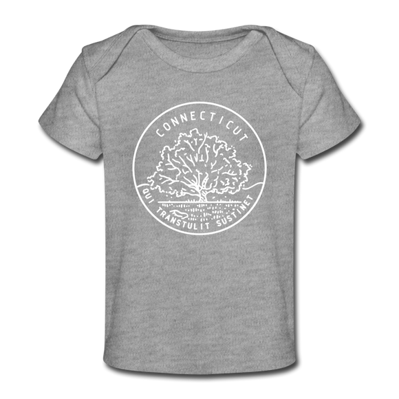 Connecticut Baby T-Shirt - Organic State Design Connecticut Infant T-Shirt - heather gray