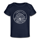 Connecticut Baby T-Shirt - Organic State Design Connecticut Infant T-Shirt - dark navy
