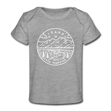 Idaho Baby T-Shirt - Organic State Design Idaho Infant T-Shirt - heather gray