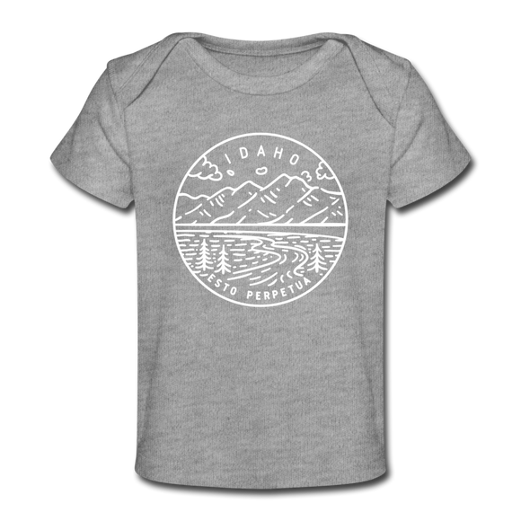 Idaho Baby T-Shirt - Organic State Design Idaho Infant T-Shirt - heather gray