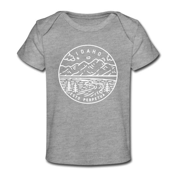 Idaho Baby T-Shirt - Organic State Design Idaho Infant T-Shirt - heather gray