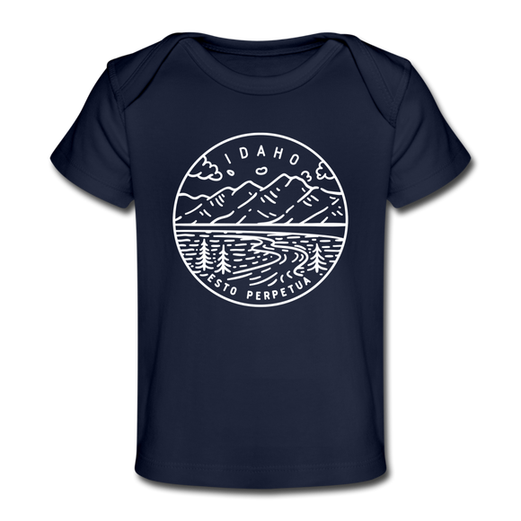 Idaho Baby T-Shirt - Organic State Design Idaho Infant T-Shirt - dark navy