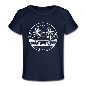 Hawaii Baby T-Shirt - Organic State Design Hawaii Infant T-Shirt - dark navy