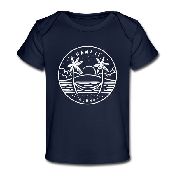 Hawaii Baby T-Shirt - Organic State Design Hawaii Infant T-Shirt - dark navy