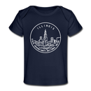 Illinois Baby T-Shirt - Organic State Design Illinois Infant T-Shirt - dark navy
